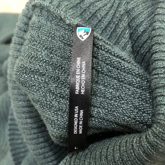 SOLD Kuhl Solace Sweater Size Large Dark Green Ribbed Turtleneck Pullover - Picture 8 of 14